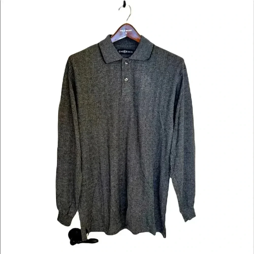 𝅺Chereskin gray long‎ sleeve collared pullover sweater size Small NWT